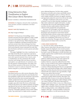 Using Interactive Data Visualization to Explore Non-Linear Movie Narratives Rasagy Sharma & Venkatesh Rajamanickam