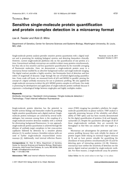 Sensitive Single Molecule Protein Quantification and Protein Complex