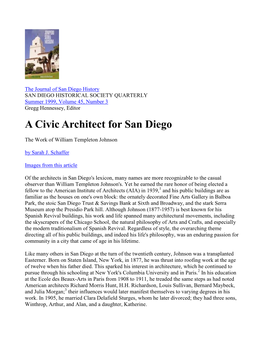 A Civic Architect for San Diego