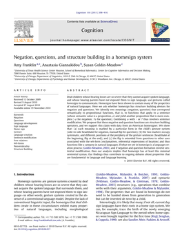 Negation, Questions, and Structure Building in a Homesign System