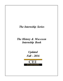 The Internship Series the History & Museum Internship Book Updated