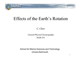 Effects of the Earth's Rotation