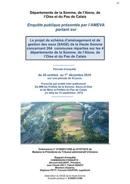 Rapport De La Commission D'enquête Sur Le SAGE Haute-Somme