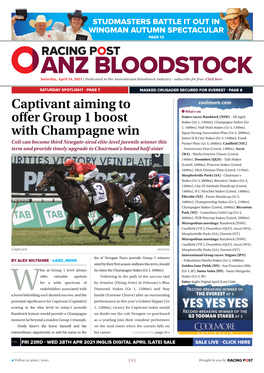 Captivant Aiming to Offer Group 1 Boost with Champagne Win | 2 | Saturday, April 24, 2021