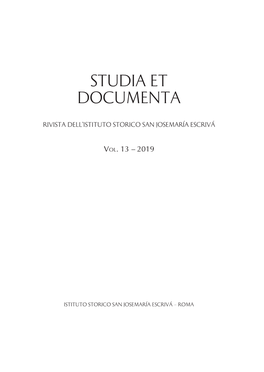 El Opus Dei En Estados Unidos (1949-1957). Cronología, Geografía, Demografía Y Dimensiones Institucionales De Unos Inicios Federico M