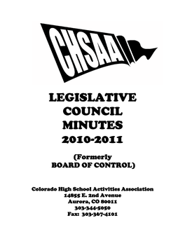Legislative Council Minutes 2010-2011