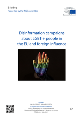 Disinformation Campaigns About LGBTI+ People in the EU and Foreign Influence
