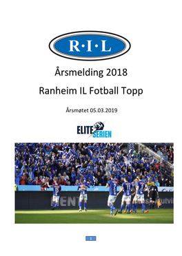 Årsmelding 2018 Ranheim IL Fotball Topp