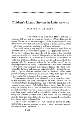 Children's Library Services in Latin America