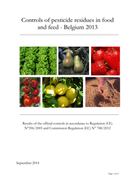 Controls of Pesticide Residues in Food and Feed - Belgium 2013