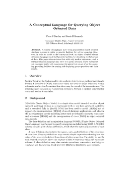 A Conceptual Language for Querying Object Oriented Data