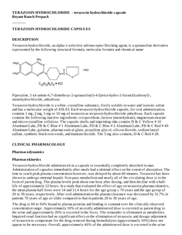 Terazosin Hydrochloride Capsules