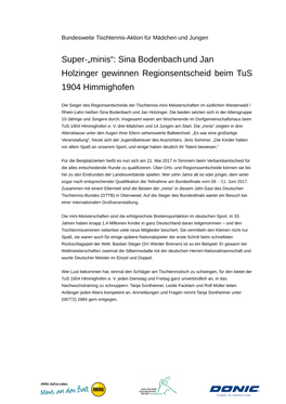 Pressebericht Regionsentscheid Minimeisterschaften