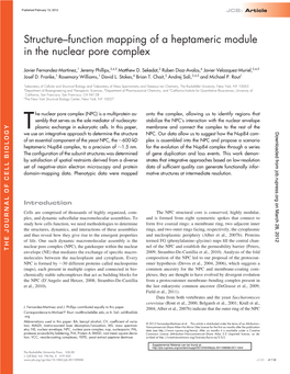 Structure–Function Mapping of a Heptameric Module in the Nuclear Pore Complex