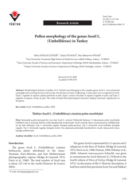 Pollen Morphology of the Genus Seseli L. (Umbelliferae) in Turkey