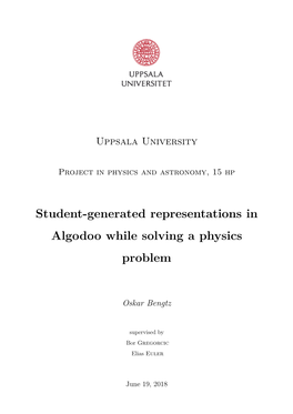 Student-Generated Representations in Algodoo While Solving a Physics Problem
