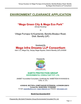 ENVIRONMENT CLEARANCE APPLICATION Mega Infra Dreams