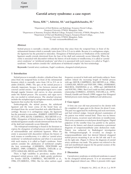 Carotid Artery Syndrome: a Case Report