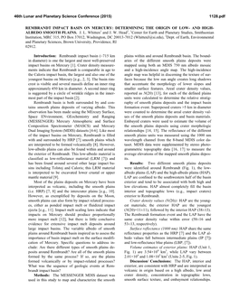 Rembrandt Impact Basin on Mercury: Determining the Origin of Low- and High- Albedo Smooth Plains