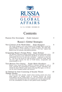 RUSSIA in GLOBAL AFFAIRS