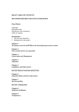 Summary) Table of Contents