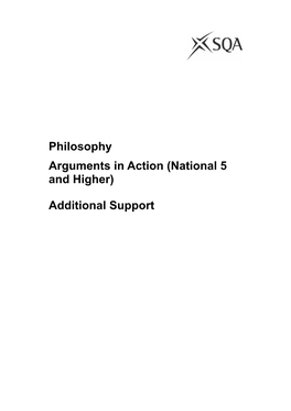 National 5 and Higher Philosophy Arguments in Action