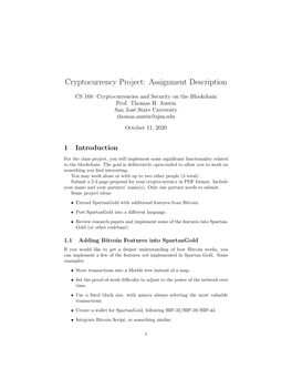 Cryptocurrency Project: Assignment Description