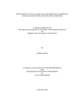 Development of an It-Based Tool for Portfolio Assessment and Management for Construction Companies