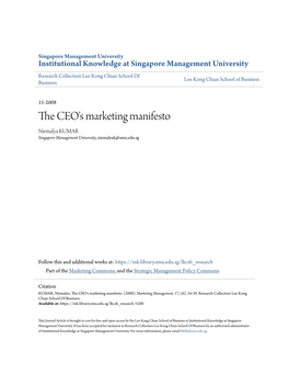 The CEO's Marketing Manifesto