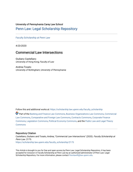 Commercial Law Intersections