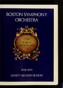 Boston Symphony Orchestra Concert Programs, Season 92, 1972-1973
