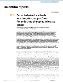 Patient-Derived Scaffolds As a Drug-Testing Platform for Endocrine