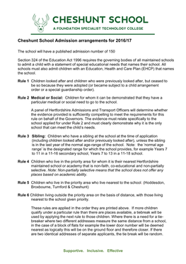 Section 5: Admission Rules for Community and Voluntary-Controlled