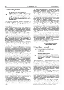 ORDEN De 4 De Enero De 2007, Del Departamento De Medio Ambiente, Por La Que Se