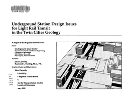 For Light Rail Transit in the Twin Cities Geology