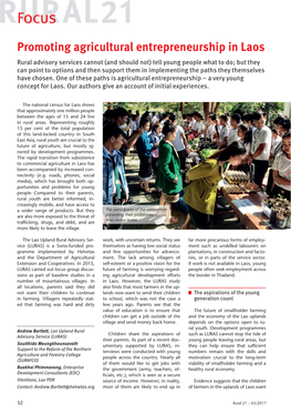 Promoting Agricultural Entrepreneurship in Laos