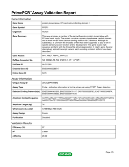 Primepcr™Assay Validation Report