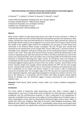 Interplay Between Tectonically Triggered Regressive Erosion and Climatic Cyclicity