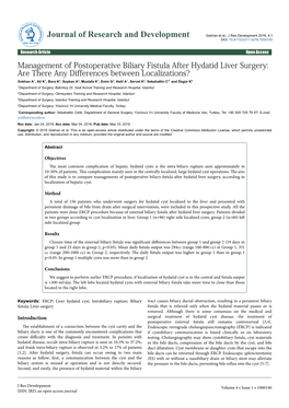 Management of Postoperative Biliary Fistula After Hydatid Liver Surgery