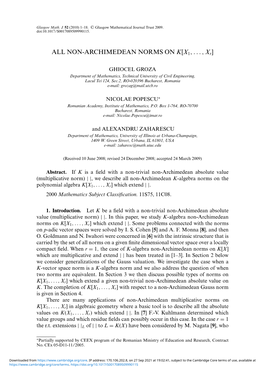 All Non-Archimedean Norms on K[ X1, . .