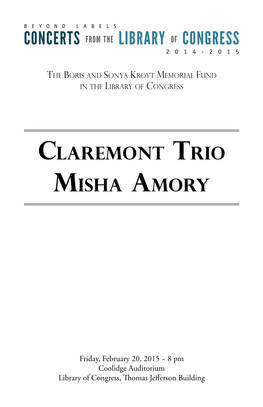 Claremont Trio Misha Amory