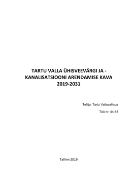 Kanalisatsiooni Arendamise Kava 2019-2031