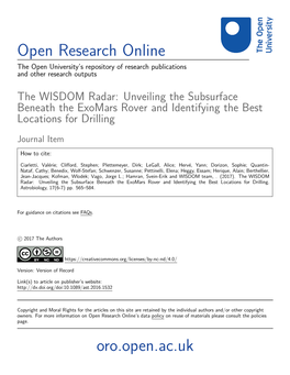 The WISDOM Radar: Unveiling the Subsurface Beneath the Exomars Rover and Identifying the Best Locations for Drilling