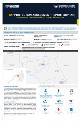 IDP PROTECTION ASSESSMENT REPORT (IDPPAR) Armed Encounter in Piagapo, Lanao Del Sur (AFP Vs