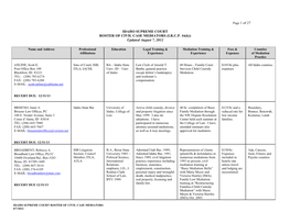 Idaho Supreme Court Roster of Civil Case Mediators (I.R.C.P