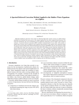 A Spectral Deferred Correction Method Applied to the Shallow Water Equations on a Sphere