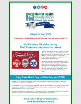 MHRS Plans ER Visits During First Responder Appreciation Week