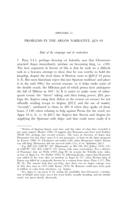 PROBLEMS in the ARGOS NARRATIVE, §§76–84 Date