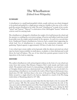 The Wheelbarrow (Edited from Wikipedia)