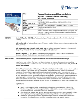 General Anatomy and Musculoskeletal System (THIEME